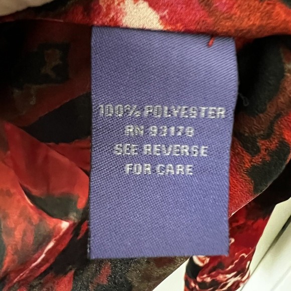 Vivienne Tam NWT Size 8 Red Black Draped Cowl Neck Long Sleeve Top Abstract Art - Picture 6 of 11